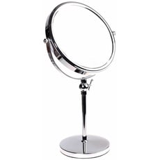 HIMRY Standspiegel Höhenverstellbar Normal+ 10fach 8 inch, Kosmetikspiegel 360° drehbar. Verchromten Schminkspiegel Rasierspiegel verchromten, KXD3101-10x