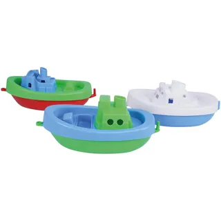 Lena 65470 - Wasserspaß Boote, 3er Set, Badeboote aus Kunststoff, Wasserspielzeugset für Kleinkinder ab 1 Jahr, 3 schwimmende Spielzeugboote mit Anhängekupplung, für Badewanne, Pool und Sandkasten