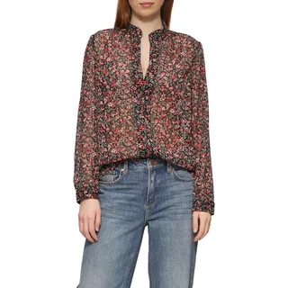 QS Leicht transparente Chiffonbluse mit All-Over-Print