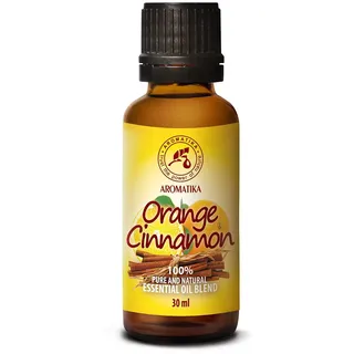 Duftmischung Zimtöl-Orangenöl 30 ml - Ätherische Öle für Diffuser - Cinnamomum Zeylanicum - Citrus Sinensis - Rein & Natürlich - Aromatherapie Öle - Duftlampe Öl - Ölmischung - Zitrus Duft