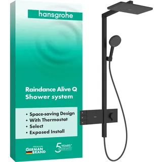 Hansgrohe Raindance Alive Q Duschsystem 210/340 2-jet Mattschwarz 24590670