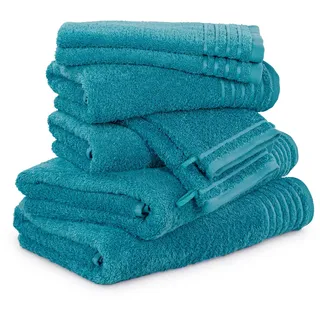 Möve Handtuchset New Classic 8-TLG Handtücher - 2x20x15cm+2x30x50cm+2x50x100 cm+2x67x140 cm, 100% Baumwolle, Lagoon