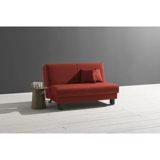 ell + ell Schlafsofa »Enny« Liegefläche Breite 120 oder 140 cm, Liegehöhe 45 cm, Füße schwarz, rot