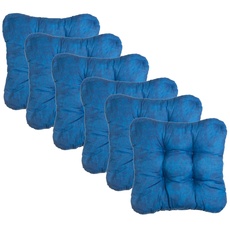 Brandsseller Kissen-Set Sitzkissen Dekokissen Stuhlkissen Zierkissen Stuhlauflage 6er-Set Blau