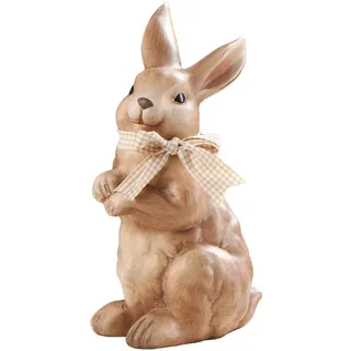 Dekohase , Braun, Weiß , Textil, Keramik , Uni , Schaf , 13.5x24x10.5 cm , zum Stellen, handgemacht, handgemalt , Dekoration, Dekofiguren & Skulpturen, Dekotiere
