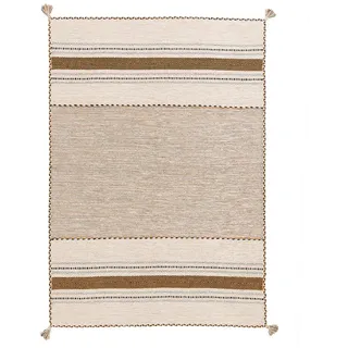 Pergamon Kelim Navarro Wollteppich 70 x 140 cm Khaki