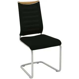 Venjakob Schwingstuhl , Schwarz, Eichefarben, Edelstahlfarben , Holz, Textil , Eiche , Streifen , Rundrohr, C-Form , 47x99x59 cm , Goldenes M, Made in Germany, Dgm, DGM-Emissionslabel , Lederauswahl, Stoffauswahl, Typenauswahl, Gestellauswahl , Esszimmer, Stühle, Schwingstühle