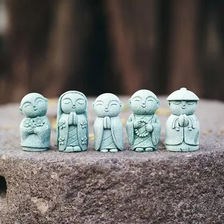 Kleine Jizo-Buddha-Statue, stehend, für den Außenbereich, Jizo-Mönchsfigur | Kunstharz, Skulptur, Dekoration für Haus, Garten, Hof, Aquarium, Zuhause,A