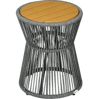 Outsunny Beistelltisch 39 x 39 x 49 cm Dunkelgrau/Natur