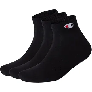 Champion Unisex Basics 3pk Quarter Socken, Schwarz, 43-46 EU