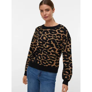 Vero Moda Strickpullover »VMSILJEANIMAL LS O-NCK Pullover GA NOOS« Vero Moda Tigers Eye Pattern:W. BLACK LEO PATTERN XXL