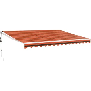 vidaXL Elektrische Markise mit Kurbel Orange und Braun 4x3 m - Orange