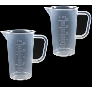 FANNAS 2 Stück 100ML Präzisions Mini Transparent Messbecher mit Waage, Messbecher Dosierhilfe für Waschmittel, Küche Backen, Labor, Kochen für Labor Küche