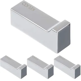 Keuco Edition 11 Handtuchhaken, Metall verchromt, Made in Germany, für Handtücher und Bademäntel, inkl. Schrauben und Dübel, Wandhaken zum Bohren (Packung mit 4)