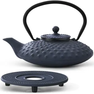 Bredemeijer Tee Set Gusseisen 0,8 L blau Asia Teekanne Gusskanne Kannen-Untersetzer T