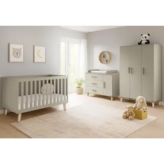 Pinolino Babyzimmer , Eichefarben, Beige , Holzwerkstoff , 6 Fächer , 3 Schubladen , FSC Mix , individuell planbar,zum Juniorbett umbaubar, höhenverstellbar, Sprossen mit Normabstand, zum Sitzsofa umbaubar, Aufbauanleitung im Karton, Lattenrost inklusive, Schlupfsprossen , Babymöbel & Kindermöbel, Babyzimmer, Babyzimmer-Serien