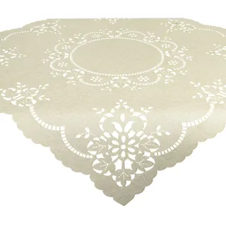 Tischdeckenshop24 Bella Tablecloth 85 x 85 cm Beige Modern Table Cover with Laser Cut