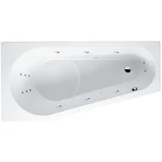 RIHO Delta Eck-Badewanne, Version rechts, mit Flow-System, 1-Sitzer, weiß, B06, Ausführung: 160x80x48cm, Nutzinhalt: 130 Liter