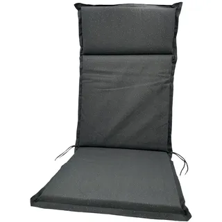 Auflage Hochlehner Gartenstuhlauflage 120x47x4,5 Sesselauflage Stuhlkissen grau