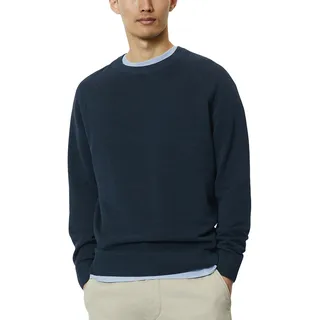 Marc O'Polo Herren Strickpullover aus Bio-Baumwolle Langarm, Blau (Dark Navy), M