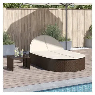 vidaXL Doppel-Sonnenliege 100 x 200 x 78 cm Braun/Weiß