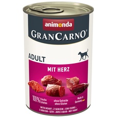 animonda GranCarno Adult Hundefutter nass, Nassfutter für erwachsene Hunde , mit Herz 6 x 400g
