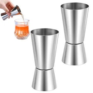 2 Stück Cocktail Messbecher,Messbecher Cocktail,Cl Messbecher Cocktail,Jigger,Cl Messbecher,Cocktail Messbecher,2cl 4cl,Barmass Cocktailmessbecher,Edelstahl,Schnaps Ausgiesser