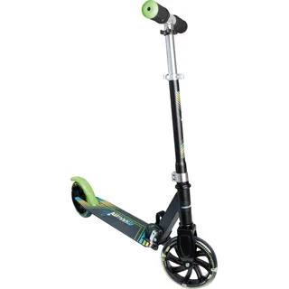 Muuwmi Aluminium Scooter Neon – Tretroller, 180 mm, ABEC 5, , höhenverstellbar, LED-Leuchtrollen, grün-schwarz - Grün