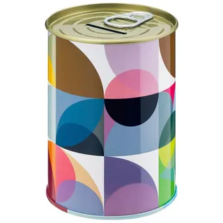 REMEMBER Spardose "Solena" aus buntem Weißblech - H 10,5cm