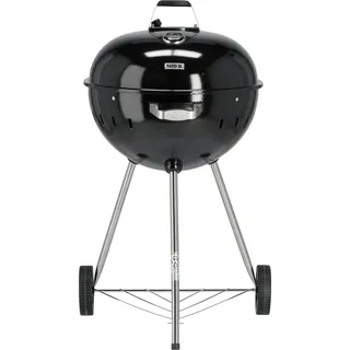 Runder Holzkohlegrill, Kugelgrill 54cm mit Thermometer, schwarz - Schwarz