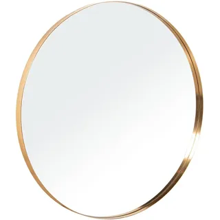 DRW 72164 Runder Wandspiegel aus vergoldetem Metall, 80 x 80 x 3 cm, Gold, Medidas: 80x80x3cm
