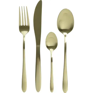 16-teiliges Besteckset für 4 Personen aus Edelstahl in Gold, spülmaschinengeeignet - Braun