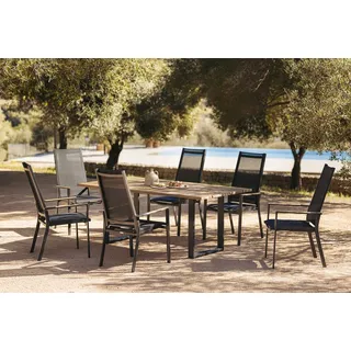 Niehoff Set Hardy, Palos Flex - Das Set besteht aus: 1 x Tisch Hardy 200 x 100 cm, 6 x Verstellsessel Palos F...