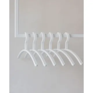 Metallbude Kleiderbügel FAY - 6er Set Weiß - Bügel Kunststoff - Modernes & Platzsparendes Design - Leichtes Material - 46 cm