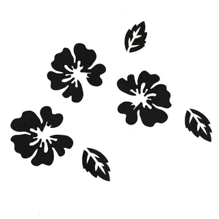 3D Blumen Wandtattoo Wandsticker Wanddeko Modern Wohnzimmer Schlafzimmer Flur Badezimmer Spiegel Wand Aufkleber (Schwarz)