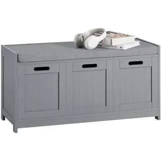 SoBuy Schuhbank 90 x 45 x 35 cm mit Schubladen grau