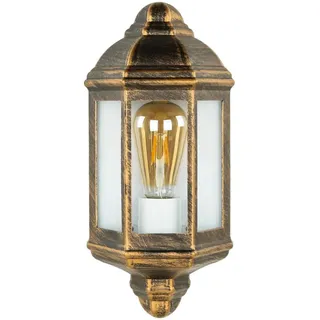 Licht-Erlebnisse Außenwandleuchte Aluminium/Glas 36,0 cm IP44 E27 orange/bronze