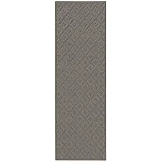benuta Läufer Leo Hellgrau 80x250 cm , Kunststoff , Abstrakt , Rechteckig , 80x250 cm , Oeko-Tex® Standard 100 , pflegeleicht , Teppiche und Böden, Teppiche, Teppichläufer, Läufer