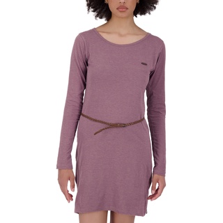 ALIFE and Kickin EllinAK A Longsleeve Dress – Damen Jerseykleid Kurz – Bequem & Lässig für Alltag & Freizeit – Leichtes Sommerkleid für warme Tage Mulberry Melange S