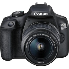 Canon EOS 2000D (18 - 55 mm, 24.10 Mpx, APS-C / DX), Kamera, Schwarz