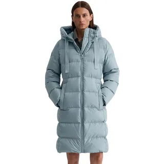 Daunenmantel MARC O'POLO, Damen, Gr. 44, slate blau, Web, Obermaterial: 100% Polyester. Futter: 100% Polyamid. Füllung: 70% Daunen, 30% Federn, Basic schmal, Mäntel Daunenmantel, mit hochwertiger Verarbeitung und vielen Details