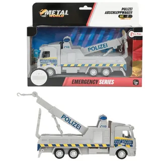 Toi-Toys International Toi-Toys 21745B - Metal World Spielzeugauto - Polizei Abschleppwagen mit Rückzugmotor