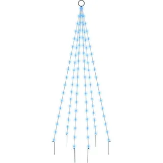vidaXL LED-Weihnachtsbaum für Fahnenmast Blau 108 LEDs 180 cm - Blau