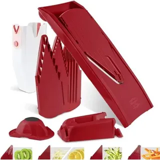 Börner Gemüsehobel V1 ClassicLine Profi-Set - Edelstahlklingen, BPA-frei, orange - Rot