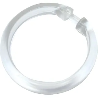 GARDINIA Gardinenringe zum Öffnen, Für Gardinenstangen und Spannstangen, 10 Stück, Vorhangringe mit Innendurchmesser 48 mm, Kunststoff, Transparent, Nicht Zutreffend