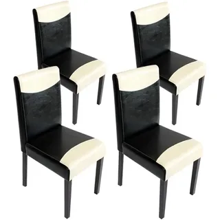 MCW Esszimmerstuhl Littau 4er-Set Kunstleder Schwarz-Weiß Dunkle Beine