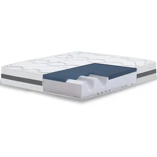 The White Stone Großes Einzelbett Matratze 130x195 Memory Foam, Antibakteriell, Anti-Milben, Anti-Allergie.| Höhe 22 cm | Italy - Weiß