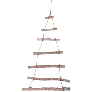 Rayher 65283505 Deko Holzleiter, Weihnachtsbaum Holz, zum Hängen, natur, 40 x 75 cm, Dekoleiter zum individuellen Dekorieren