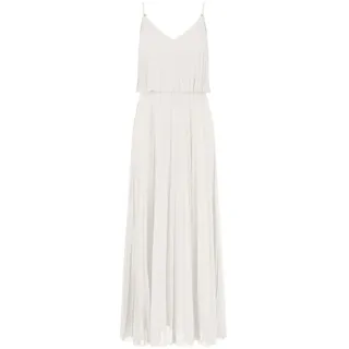 APART Fashion Damen Plissee-Maxi-Kleid, V-Ausschnitt Sommer Partykleid rückenfrei, Spaghetti-Träger, Elegantes Abendkleid, fließendes formelles Outfit, Hochzeitsgast & Partykleidung