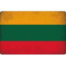 Blechschild Wandschild 20x30 cm Litauen Fahne Flagge